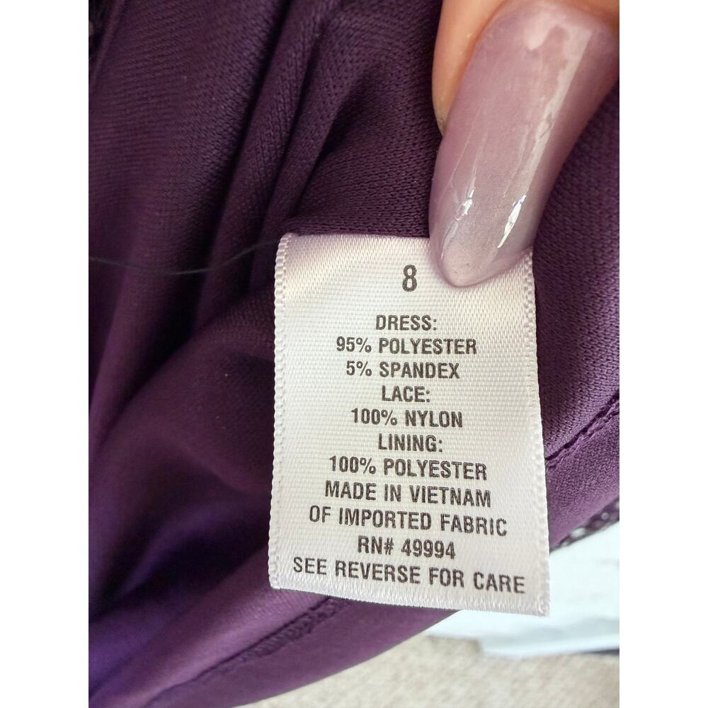 Roz & Ali Purple Sequin Dress Size 8 Elegant Cocktail Party Wedding Guest - Picture 7 of 9
